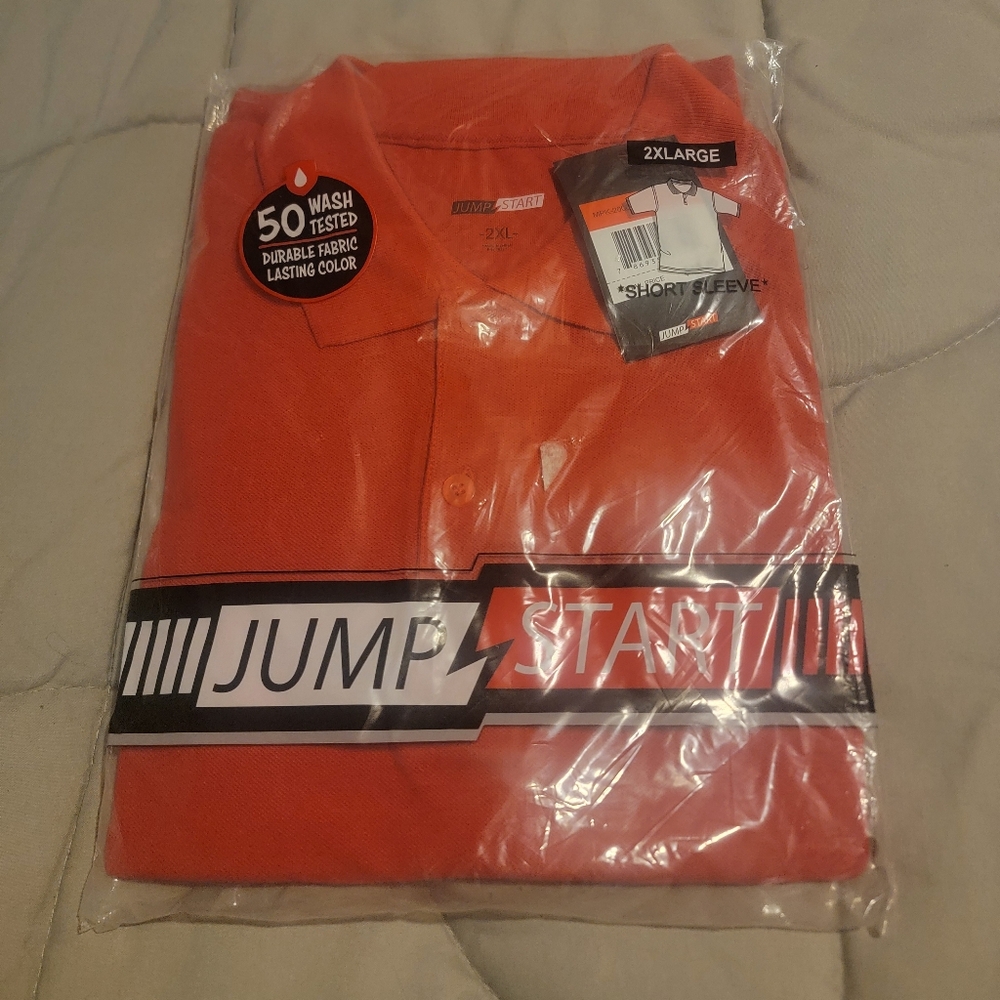 NEW Men's Jump Start Red Polo Shirt - Size 2XL